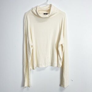NEW Bobeau Sweater Womens XL Cream Knit Turtleneck Ribbed Long Sleeve NWOT